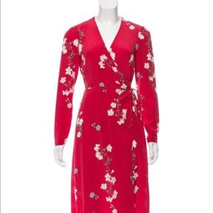 crimson Intermix silk midi dress NWT!